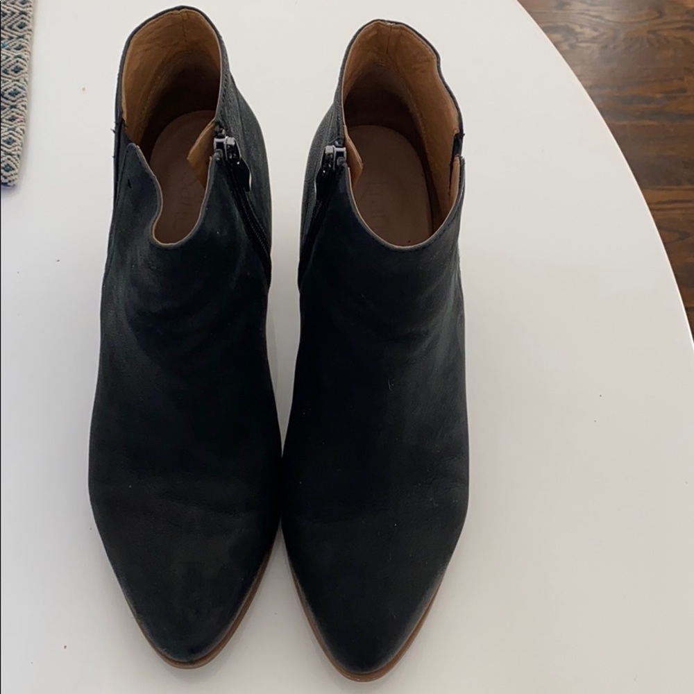 Franco Sarto black leather booties.